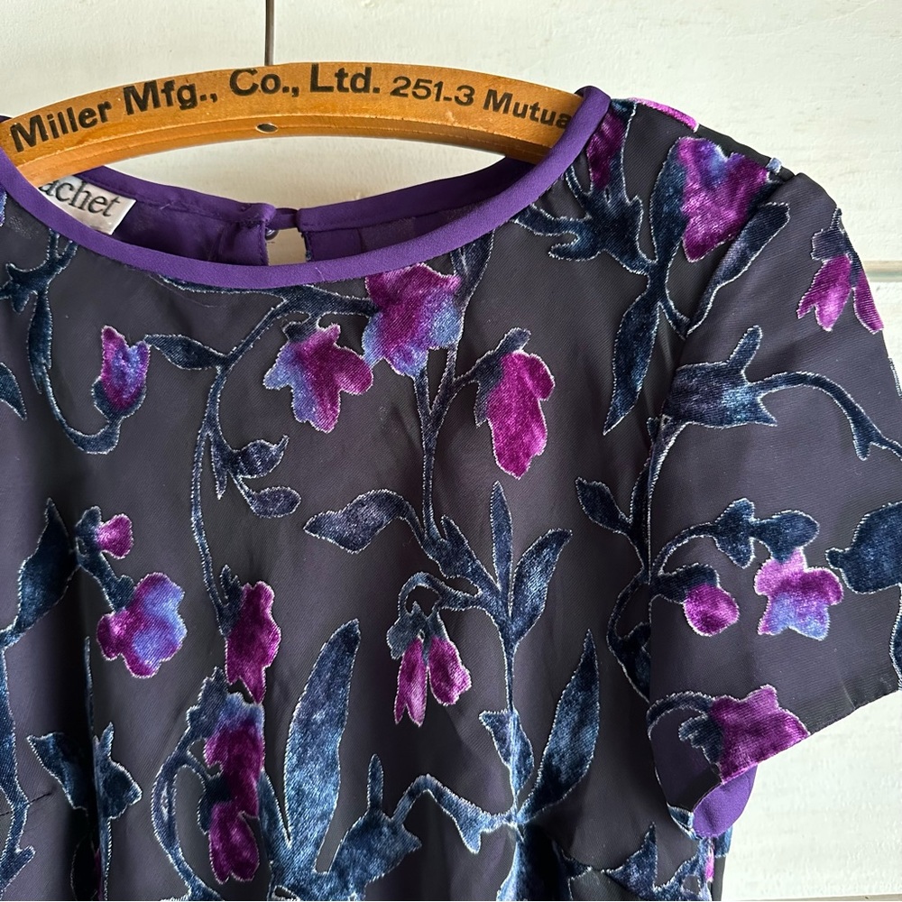 -1990s VINTAGE FLORAL BURNOUT MAXI DRESS-